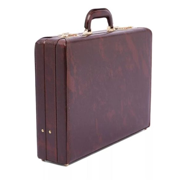 burgundy leather attache case