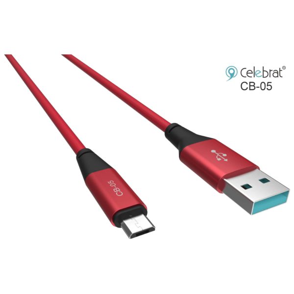 Celebrat Micro USB Cable 1m Red - CB05M Celebrat Micro USB Cable 1m Red - CB05M