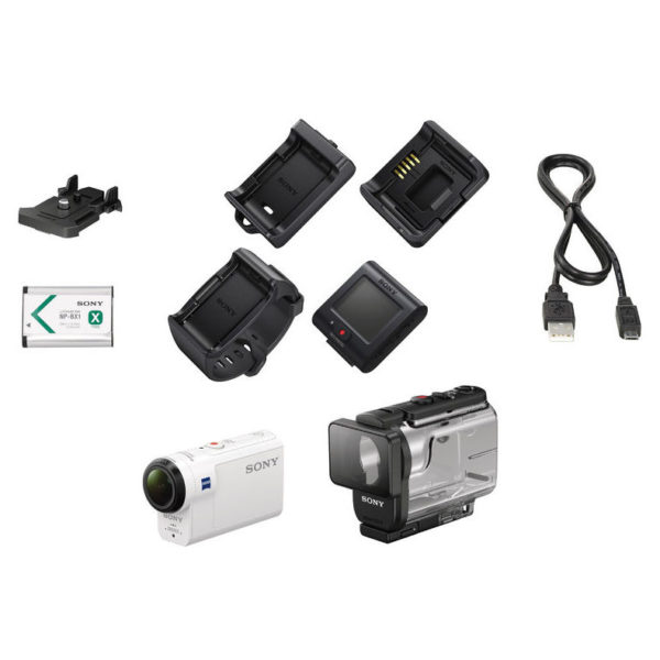 Sony HDRAS300R 4K Action Camera White With Live View Remote + Shooting Grip + Roll Bar Mount Sony HDRAS300R 4K Action Camera White With Live View Remote + Shooting Grip + Roll Bar Mount