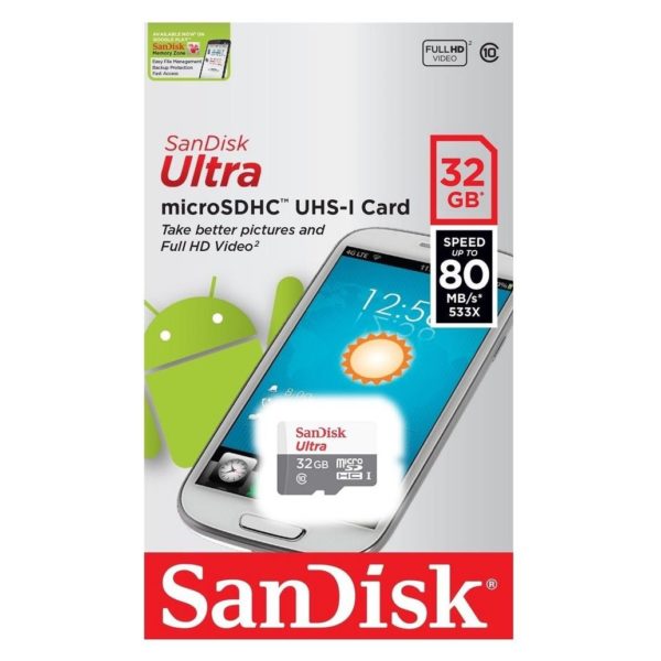 Sandisk Ultra Android Micro SDHC Memory Card 32GB Class10 Sandisk Ultra Android Micro SDHC Memory Card 32GB Class10