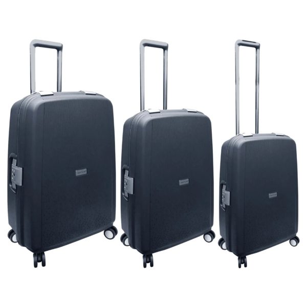 Highflyer Rock Trolley Luggage Bag Grey 3pc Set - THROCK3PC Highflyer Rock Trolley Luggage Bag Grey 3pc Set - THROCK3PC