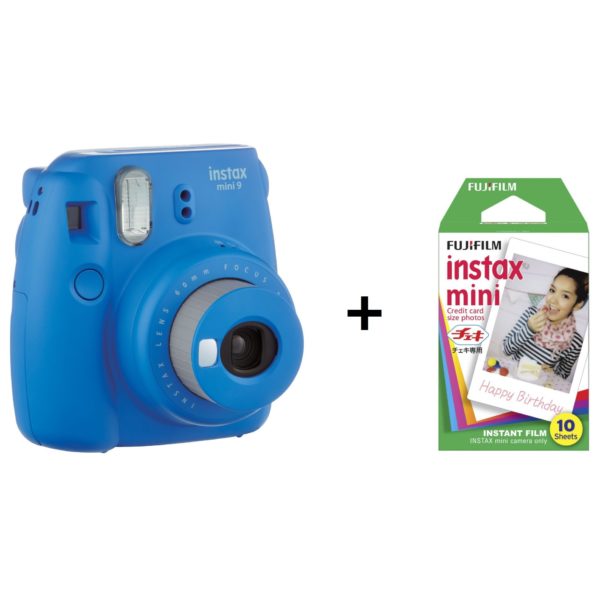 Fujifilm Instax Mini 9 Instant Film Camera Cobalt Blue + 10 Sheets Fujifilm Instax Mini 9 Instant Film Camera Cobalt Blue + 10 Sheets