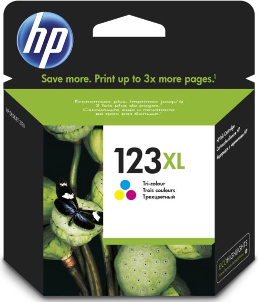 HP F6V18AE 123XL High Yield Tri Color Original Ink Cartridge HP F6V18AE 123XL High Yield Tri Color Original Ink Cartridge