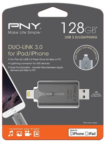 Buy Pny Fdi128otgap3sgef Duolink Apple Otg 128gb Usb 3 0 Price Specifications Features Sharaf Dg