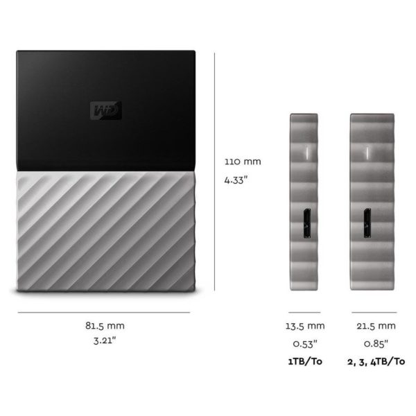 Western Digital My Passport Ultra Metal Portable External Hard Drive USB 3.0 1TB Black/Grey WDBTLG0010BGYWESN Western Digital My Passport Ultra Metal Portable External Hard Drive USB 3.0 1TB Black/Grey WDBTLG0010BGYWESN