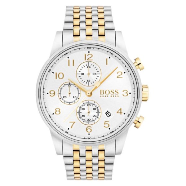 Hugo Boss Navigator Watch For Men with Two Tone Metal Bracelet Hugo Boss Navigator Watch For Men with Two Tone Metal Bracelet