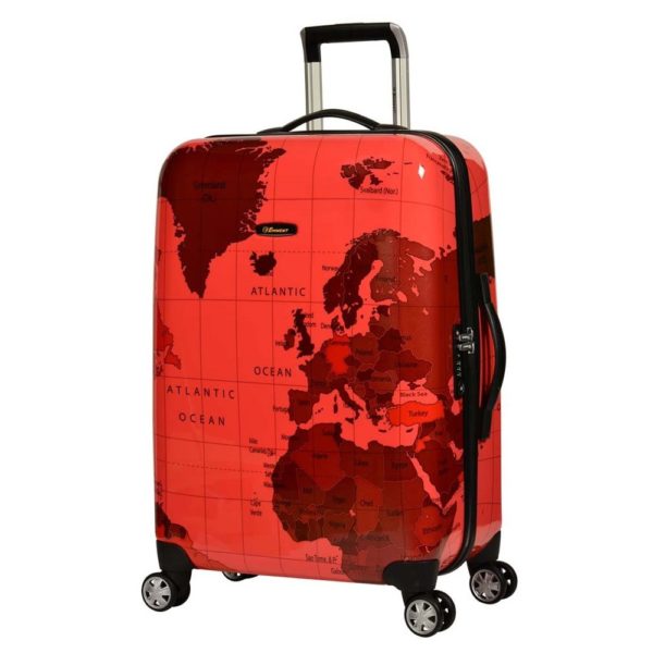 Eminent Map Spinner Trolley Luggage Bag RED 24inch - KF3224RED Eminent Map Spinner Trolley Luggage Bag RED 24inch - KF3224RED