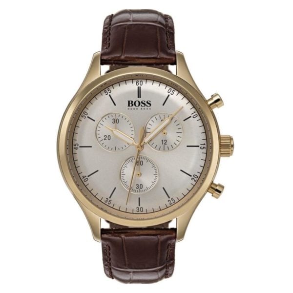 Hugo Boss Companion Watch For Men with Brown Leather Strap Hugo Boss Companion Watch For Men with Brown Leather Strap