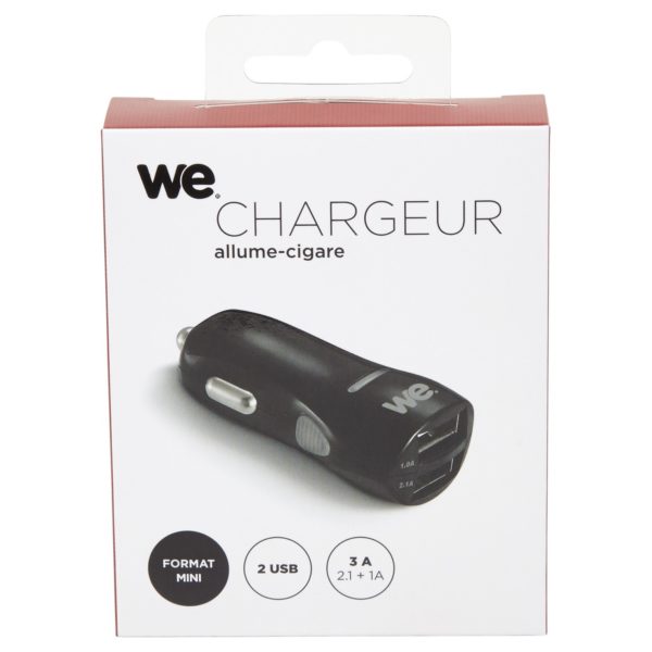 We WEAC2USBN Car Charger 2 USB 3A Black We WEAC2USBN Car Charger 2 USB 3A Black