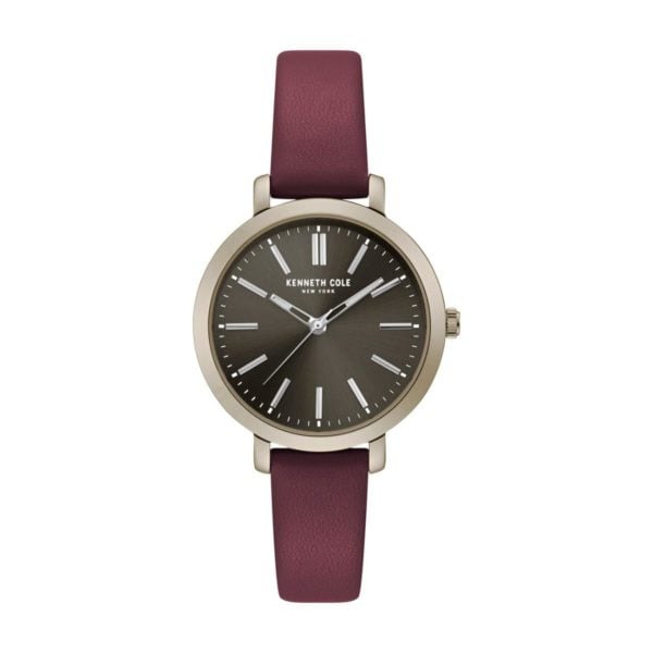 Kenneth Cole Classic Watch For Women with Dark Red Genuine Leather Strap Kenneth Cole Classic Watch For Women with Dark Red Genuine Leather Strap