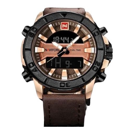 Naviforce Mens Watch Gold Brown NF9116 Naviforce Mens Watch Gold Brown NF9116