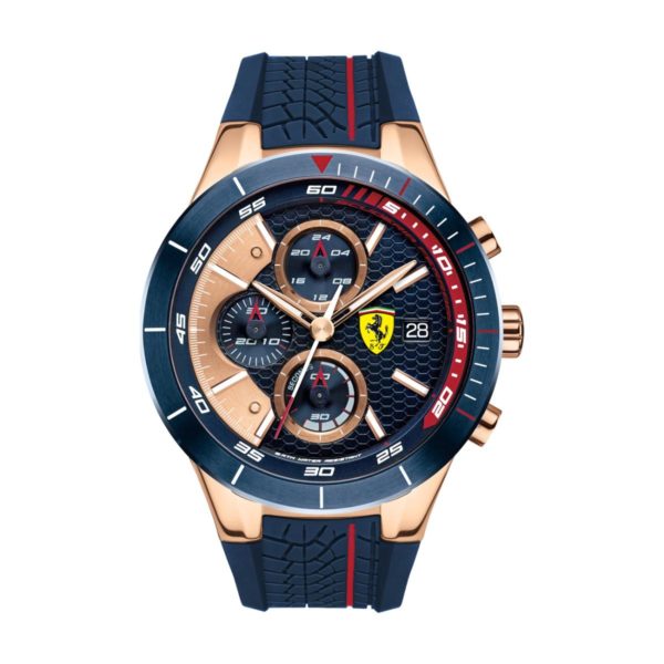 Scuderia Ferrari REDREV Watch For Men with Blue Rubber Strap Scuderia Ferrari REDREV Watch For Men with Blue Rubber Strap