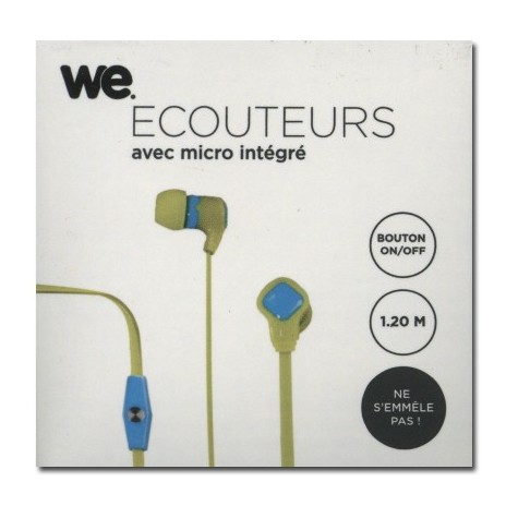 We Earphone With Mic 1.20m Green/Blue WEINTRAMICPLATVEB We Earphone With Mic 1.20m Green/Blue WEINTRAMICPLATVEB