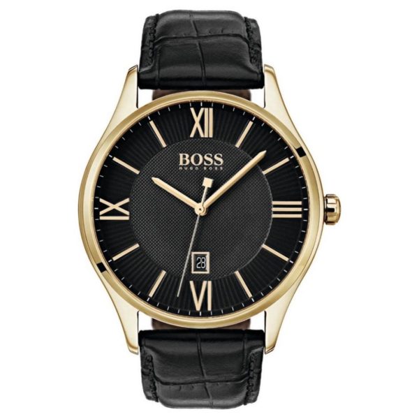 Hugo Boss Governor Watch For Men with Black Leather Strap Hugo Boss Governor Watch For Men with Black Leather Strap
