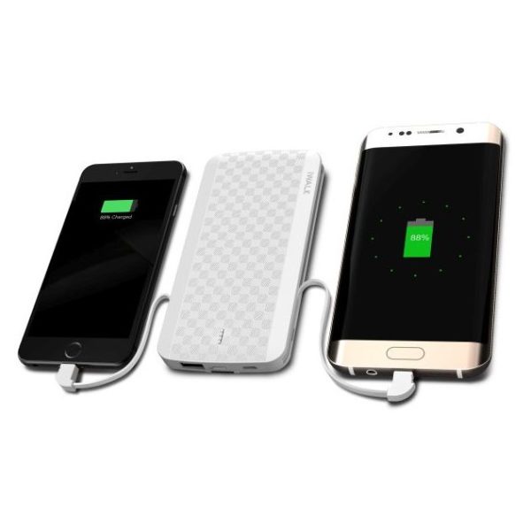 Power Bank 8000mAh - Portable, Aluminium Noir - Câble Inclus