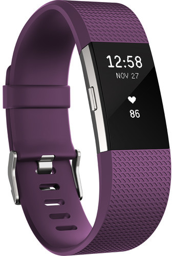 Fitbit Charge 2 Wristband Laryon Plum Silver Small - FB407SPMSEU Fitbit Charge 2 Wristband Laryon Plum Silver Small - FB407SPMSEU