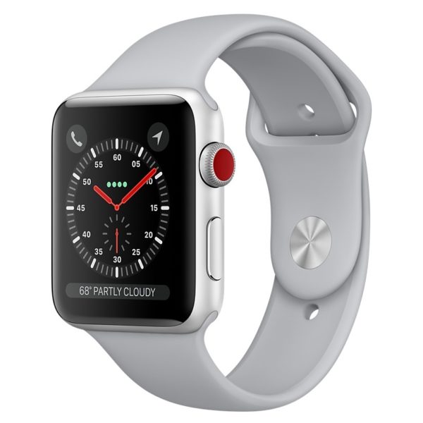 Apple Watch Series 3 GPS + Cellular 38mm Silver Aluminium Case with Fog Sport Band Apple Watch Series 3 GPS + Cellular 38mm Silver Aluminium Case with Fog Sport Band