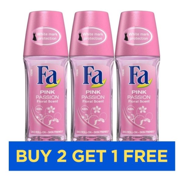 FA Pink Passion Women Roll On 50ml - Buy 2 Get 1 Free FA Pink Passion Women Roll On 50ml - Buy 2 Get 1 Free