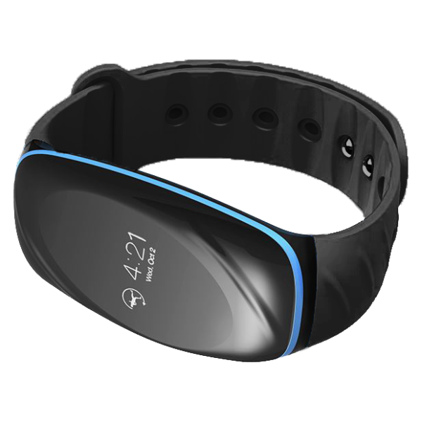 Eklasse Sports Bracelet With Heart Rate Monitor Black/Blue Rim - EKSB04AR Eklasse Sports Bracelet With Heart Rate Monitor Black/Blue Rim - EKSB04AR