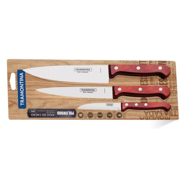 Tramontina Polywood Knives 3pc Set 21198771 Tramontina Polywood Knives 3pc Set 21198771