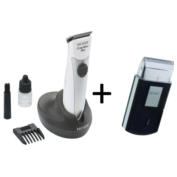 Moser 15910162 Professional Cordless Trimmer + 36150052 Rechargeable Travel Shaver Moser 15910162 Professional Cordless Trimmer + 36150052 Rechargeable Travel Shaver