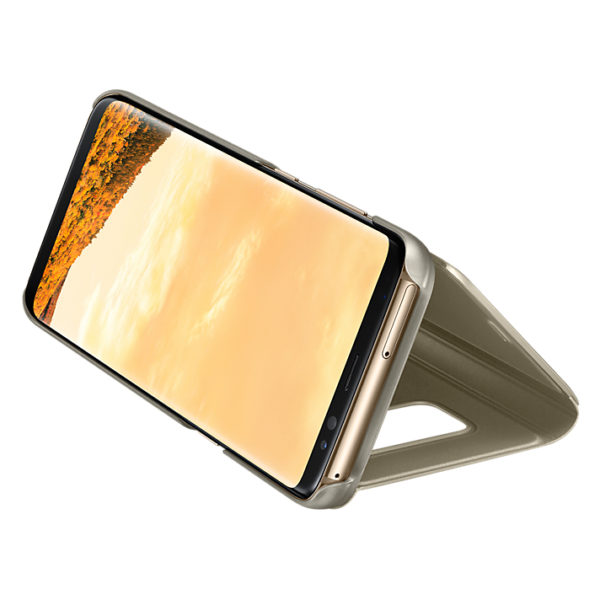 Samsung Clear Standing View Cover Gold For Galaxy S8 Samsung Clear Standing View Cover Gold For Galaxy S8