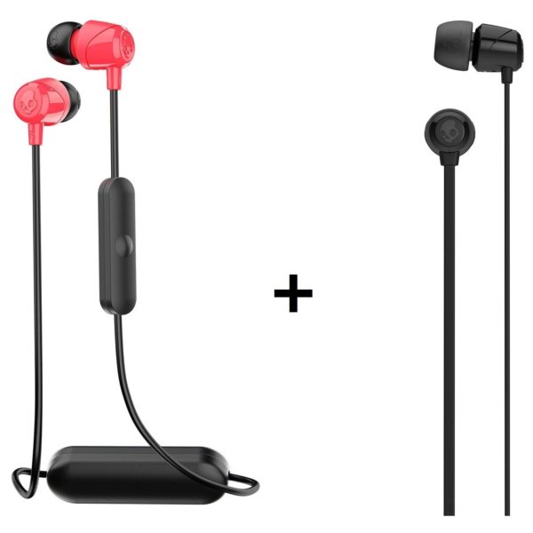 Skullcandy S2DUWK010 JIB Wireless In-Ear Headphones Red + JIB Earbud Wired Earphone Skullcandy S2DUWK010 JIB Wireless In-Ear Headphones Red + JIB Earbud Wired Earphone