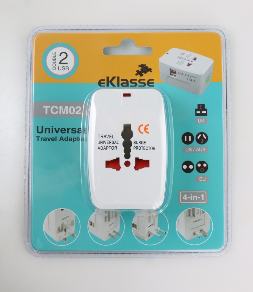 Eklasse Universal Socket Travel Adapter Fordable White
