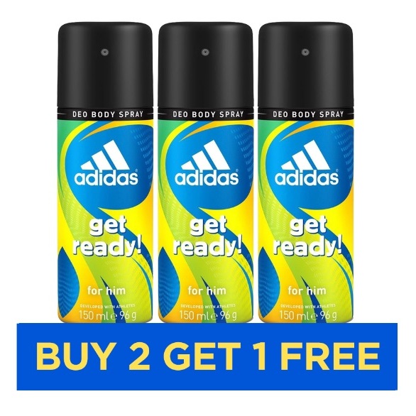 Adidas Get Ready Men 150ml - Buy 2 Get 1 Free Adidas Get Ready Men 150ml - Buy 2 Get 1 Free
