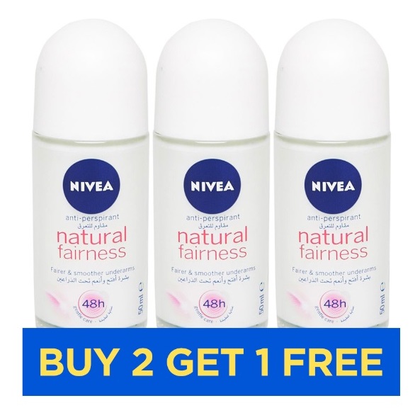 Nivea Natural Fairness Roll On Women 50ml - Buy 2 Get 1 Free Nivea Natural Fairness Roll On Women 50ml - Buy 2 Get 1 Free