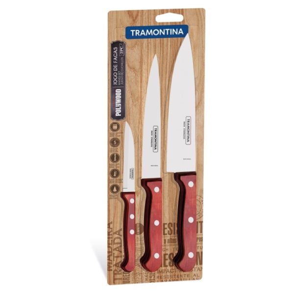 Tramontina Polywood Knives 3pc Set 21198771 Tramontina Polywood Knives 3pc Set 21198771
