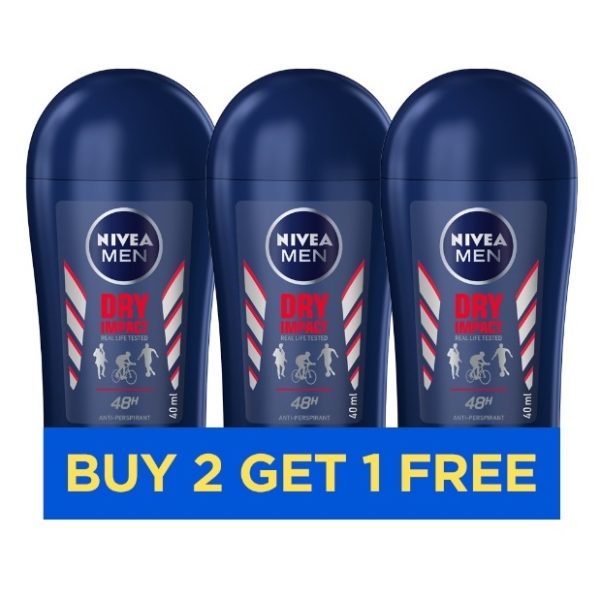Nivea Dry Impact Men Stick 40ml - Buy 2 Get 1 Free Nivea Dry Impact Men Stick 40ml - Buy 2 Get 1 Free