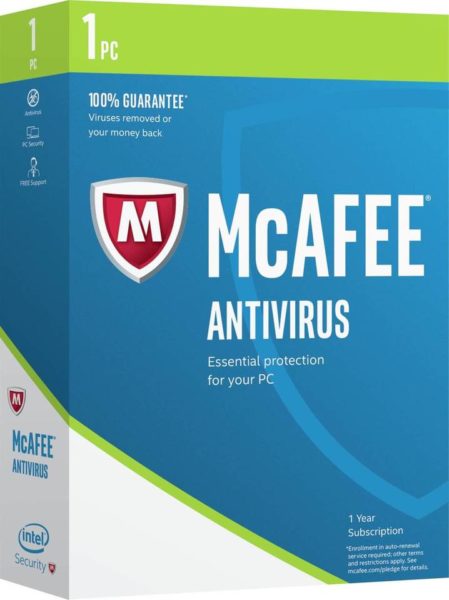 McAfee Antivirus 2017 Software 1User McAfee Antivirus 2017 Software 1User