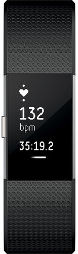 Fitbit Charge 2 Wristband Laryon Black Silver Large - FB407SBKLEU Fitbit Charge 2 Wristband Laryon Black Silver Large - FB407SBKLEU