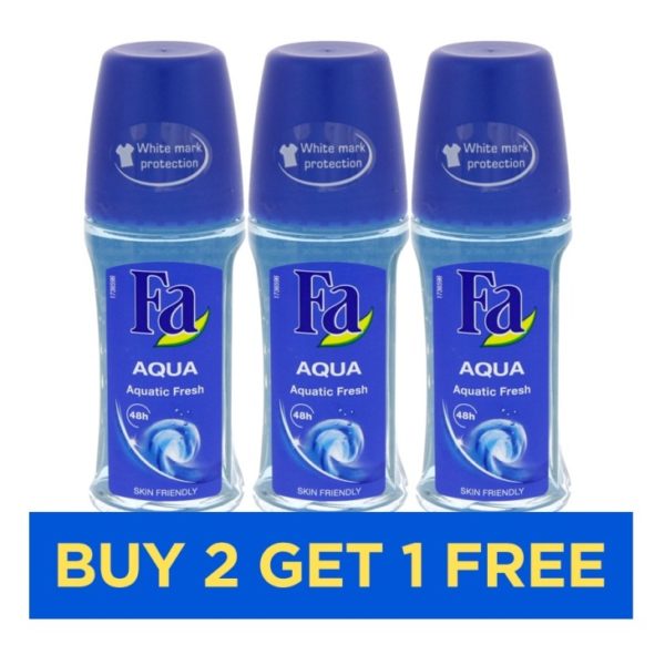 FA Aqua Men Roll On 50ml - Buy 2 Get 1 Free FA Aqua Men Roll On 50ml - Buy 2 Get 1 Free