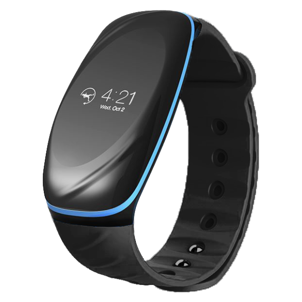 Eklasse Sports Bracelet With Heart Rate Monitor Black/Blue Rim - EKSB04AR Eklasse Sports Bracelet With Heart Rate Monitor Black/Blue Rim - EKSB04AR