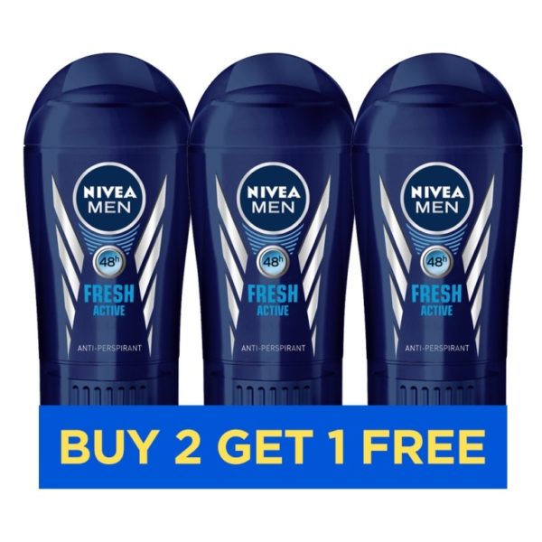 Nivea Fresh Active Men Stick 40ml - Buy 2 Get 1 Free Nivea Fresh Active Men Stick 40ml - Buy 2 Get 1 Free