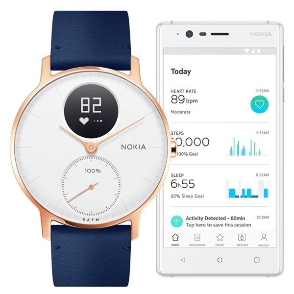 Nokia HWA03 Steel HR Watch 36mm White/Blue Nokia HWA03 Steel HR Watch 36mm White/Blue