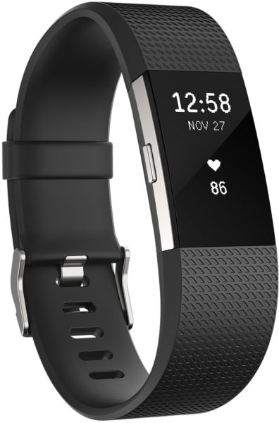 Fitbit Charge 2 Wristband Laryon Black Silver Small - FB407SBKSEU Fitbit Charge 2 Wristband Laryon Black Silver Small - FB407SBKSEU