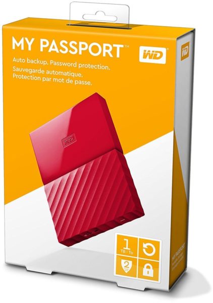 Western Digital WDBYNN0010BRD My Passport Hard Drive 1TB Red Western Digital WDBYNN0010BRD My Passport Hard Drive 1TB Red