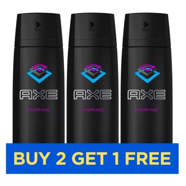 Axe Marine Body Spray 150ml - Buy 2 Get 1 Free Axe Marine Body Spray 150ml - Buy 2 Get 1 Free