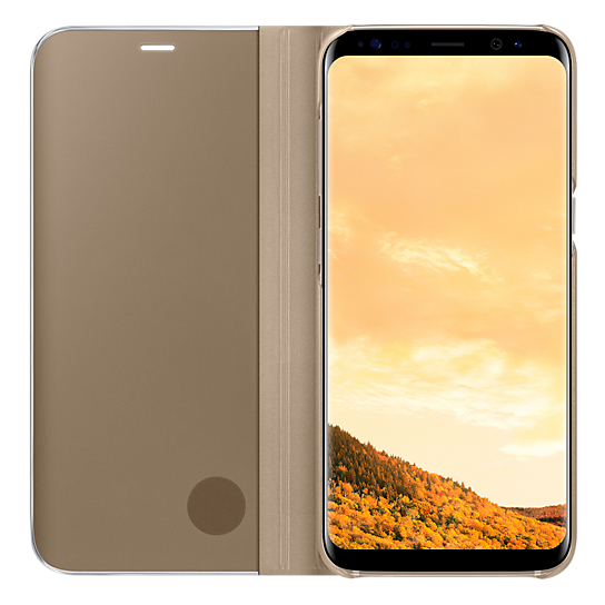 Samsung Clear Standing View Cover Gold For Galaxy S8 Samsung Clear Standing View Cover Gold For Galaxy S8