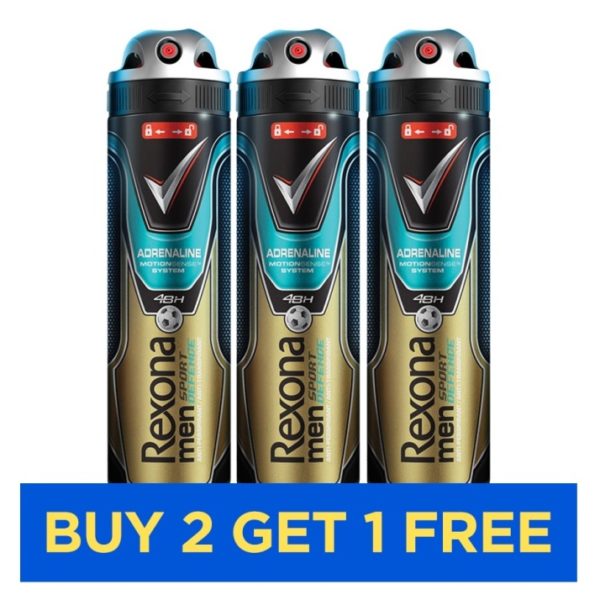 Rexona Men Sport Adrenaline 150ml - Buy 2 Get 1 Free Rexona Men Sport Adrenaline 150ml - Buy 2 Get 1 Free
