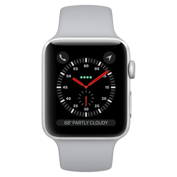 Apple Watch Series 3 GPS + Cellular 38mm Silver Aluminium Case with Fog Sport Band Apple Watch Series 3 GPS + Cellular 38mm Silver Aluminium Case with Fog Sport Band