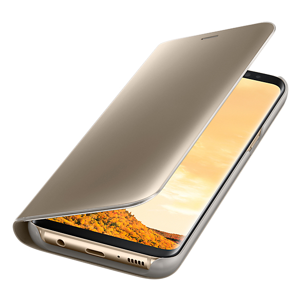 Samsung Clear Standing View Cover Gold For Galaxy S8 Samsung Clear Standing View Cover Gold For Galaxy S8