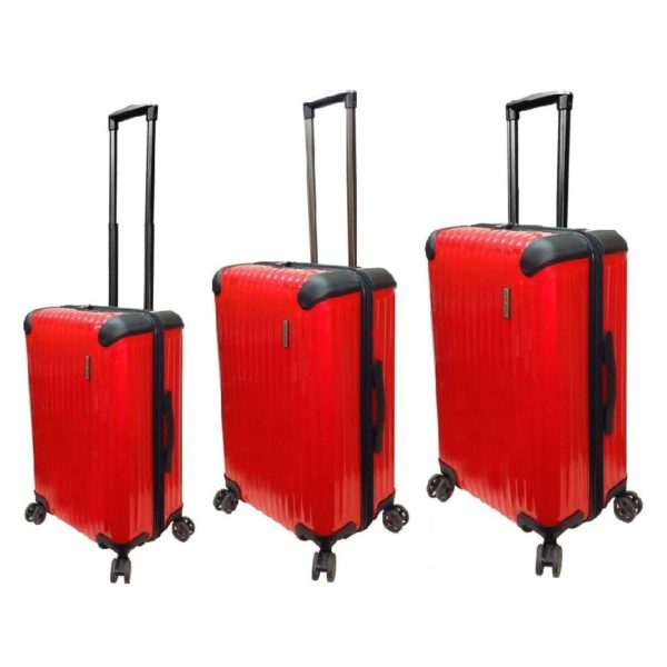 Highflyer T1000 Trolley Luggage Bag Red 3pc Set TH1000PPC3PC Highflyer T1000 Trolley Luggage Bag Red 3pc Set TH1000PPC3PC
