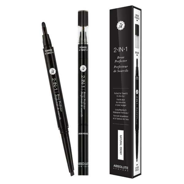 Absolute New York 2 In 1 Brow Perfecter Eye Pencil Natural Ebony ABS0AEBD01 Absolute New York 2 In 1 Brow Perfecter Eye Pencil Natural Ebony ABS0AEBD01