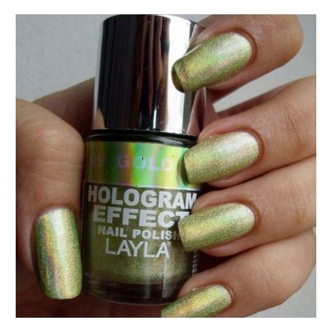 Layla Hologram effect Nail Polish Gold Idol 009 Layla Hologram effect Nail Polish Gold Idol 009