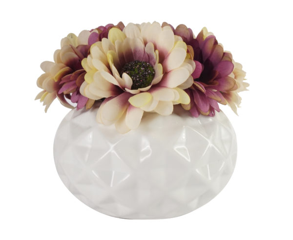 Buy Daisey Purple Flower With White Vase Price Specifications