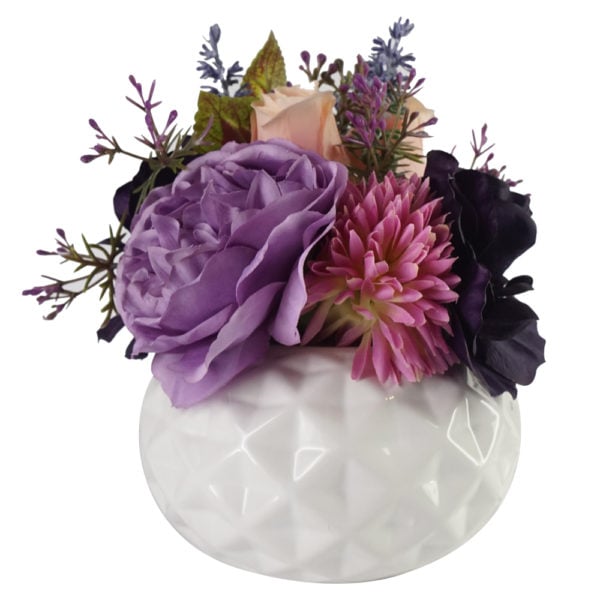 Buy Purple Flower With White Vase Price Specifications